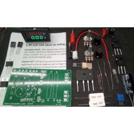 Güç kaynağı kiti - 1-30V 10A volt ve akım ayarlı (demonte)